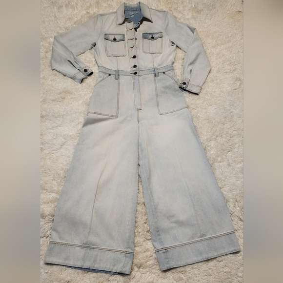 Shona Joy Sky Blue Denim Pantsuit - Picture 4 of 11